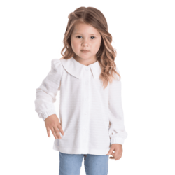 Camisa Infantil Menina com Gola Marfim TMX