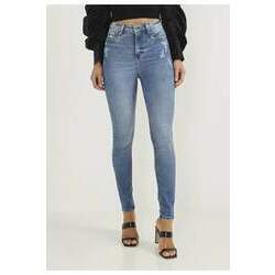 Calça Jeans Feminina Skinny Cigarrete Hot Pants com Leves Puídos - DZ20599