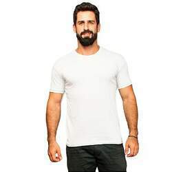 Camiseta Slim Masculina Básica Algodão Part B Branco