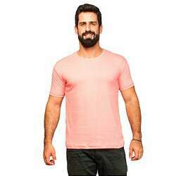 Camiseta Slim Masculina Básica Algodão Part B Rosa