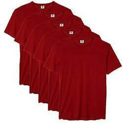 Kit com 5 Camisetas Slim Masculina Básica Algodão Part B Vinho