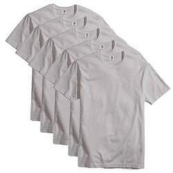 Kit com 5 Camisetas Slim Masculina Básica Algodão Part B Cinza