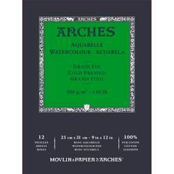 Papel Arches Aquarelle (23x31cm) 300g/m 12 Folhas (várias Texturas)