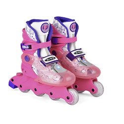 Patins inline Micro Skate FUTURE / infantil ajustável - rosa COM LED / 29 ao 32