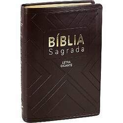Bíblia Sagrada - NAA - Letra Gigante - Capa Luxo - Geométrica/Marrom