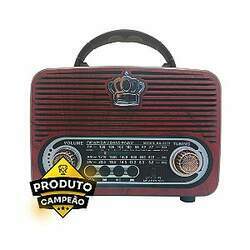 Rádio AM/FM Retro Portátil Bluetooth Kapbom KA-3179 Vermelho