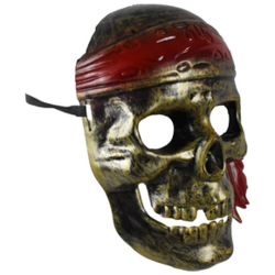 Máscara Caveira Pirata Dourada Halloween