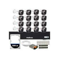 Kit 16 Câmeras Segurança Full HD DVR Intelbras 16 Canais Com HD Completo