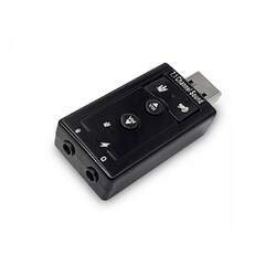 Adaptador de Som USB F3, 7 1 Canais, Plug And Play, Controle de Volume, Mic e Audio - JC-7 1 1242