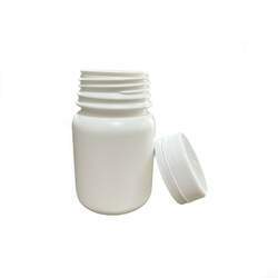 Pote Para Cápsula Plástico, 90ml Branco Leitoso C/ Tampa Rosca Lacre R90 C/10Un
