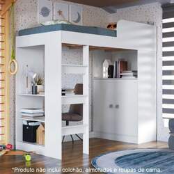 Cama Alta Multifuncional com armário e escrivaninha San Francisco CM098 Art in Móveis