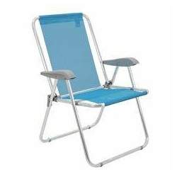 Cadeira de Praia em Alumínio com Assento Creta Master Azul