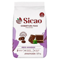 Cobertura Chocolate Fracionado Meio Amargo Gotas 1,01kg Sicao