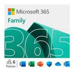Software Microsoft 365 Family ate 6 pessoas Assinatura Anual Digital PC/Mac iOS e Android - Microsoft