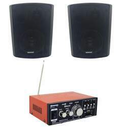 Kit Amplificador Receiver Soundvoice RC02-BT USB MP3 Bluetooth 2 Caixas Passivas Soundvoice In-45