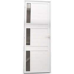 Porta de Alumínio Lambril com Vidro Branca Esquerda 210x80cm - FACCE