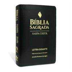 Bíblia com Harpa Cristã Gigante Luxo Letra Gigante Preta