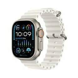 Apple Watch Ultra 2 49mm GPS + Cellular, Caixa de Titânio, Pulseira Oceano Branco, Neutro em Carbono - MREJ3BZ/A