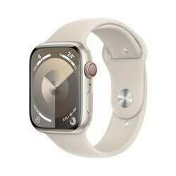 Apple Watch Series 9 45mm GPS + Cellular Caixa Estelar de Alumínio, Pulseira Esportiva Estelar, Tamanho P/M, Neutro em Carbono - MRM83BZ/A