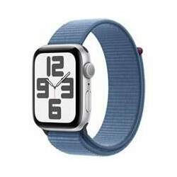 Apple Watch SE (GPS 44 mm) Caixa Prateada de Alumínio Pulseira Loop Esportiva Azul-inverno
