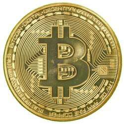 Moeda Bitcoin Física Banhada a Ouro Colecionável - 1 BTC