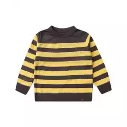 Suéter Infantil Masculino Listrado Cinza