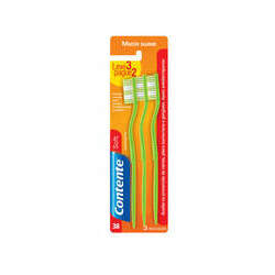 Kit Escova Dental Contente Soft - Leve 3, Pague 2 (cores sortidas)