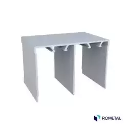 Trilho Superior RM 037 Aluminio Anodizado Natural 03 Metros Rometal