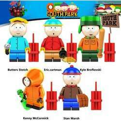 Conjunto Lego South Park Kenny Cartman Kyle Butters Stan Miniatura de coleção 5cm Simil - South Park 1