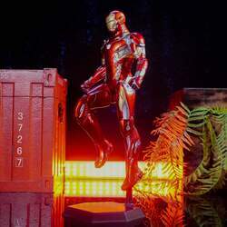 Action Figure Estátua Homem de Ferro Iron Man Mark 46 XLVI: Capitão America 3 Guerra Civil Escala 1/6 - Crazy Toys Estilo Hot Toys Mega Saldão - MKP