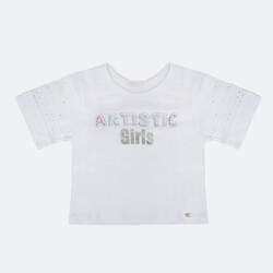 Camiseta Infantil Pampili Artistic Girls Branca