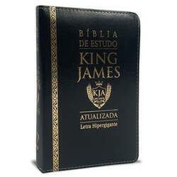 Bíblia de Estudo King James Hipergigante Zíper Preta