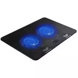 Base Cooler C3Tech Para Notebook Até 15,6 , 2 Coolers Fan LED Azul, USB - NBC-50BK