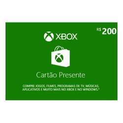 Cartão Presente Pré Pago Xbox Live R 200 Reais