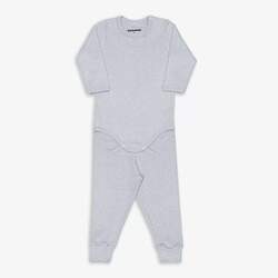 Pijama Infantil Dedeka Melange Canelado com Body Cinza Mescla 2