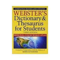 WEBSTER'S DICTIONARY & THESAURUS WITH FULL COLOR WORLD ATLAS