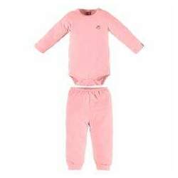 Pijama com Body Manga Longa e Calça Unissex para Bebê (Rosa) Up Baby