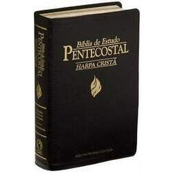 Bíblia de Estudo Pentecostal - Harpa Cristã - ARC - Média - Luxo/Preta