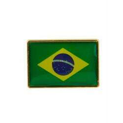 Broche Bandeira Brasil 2x2 8cm