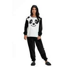 Pijama de Inverno Adulto Feminino - Panda com Orelinhas