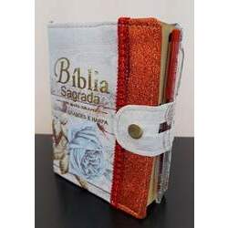 Bíblia média com harpa caneta - capa a