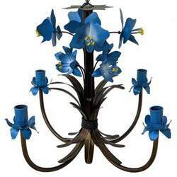 Lustre Moderno com Orquídeas de Ferro Artesanais para Decoração de Sala