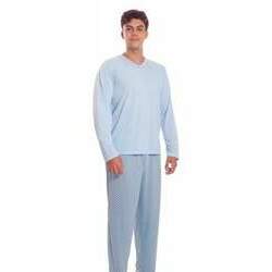 Pijama Masculino Longo Calça Estampada Blusa Lisa