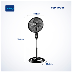 Ventilador de Coluna VSP-40-C- Preto 40cm Super Power - Mondial