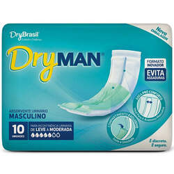 Dry Man - Absorvente Masculino - Pacote com 10 unidades