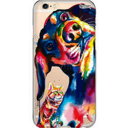 Capa Silicone NetCase Transparente Cat and Dog Painting