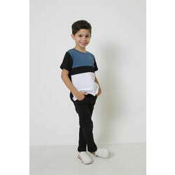 Camiseta ou Body Unissex - Petróleo e Branco Premium - Infantil