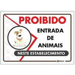 Placa Proibido a Entrada de Animais