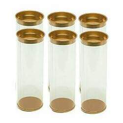 Tubo Slim PET Com Tampa Dourado - 06 Unidades - ArtGift - Rizzo Embalagens
