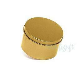 Lata Redonda para Lembrancinha Dourada - 7,5x4cm - 06 unidades - Artegift - Rizzo Embalagens